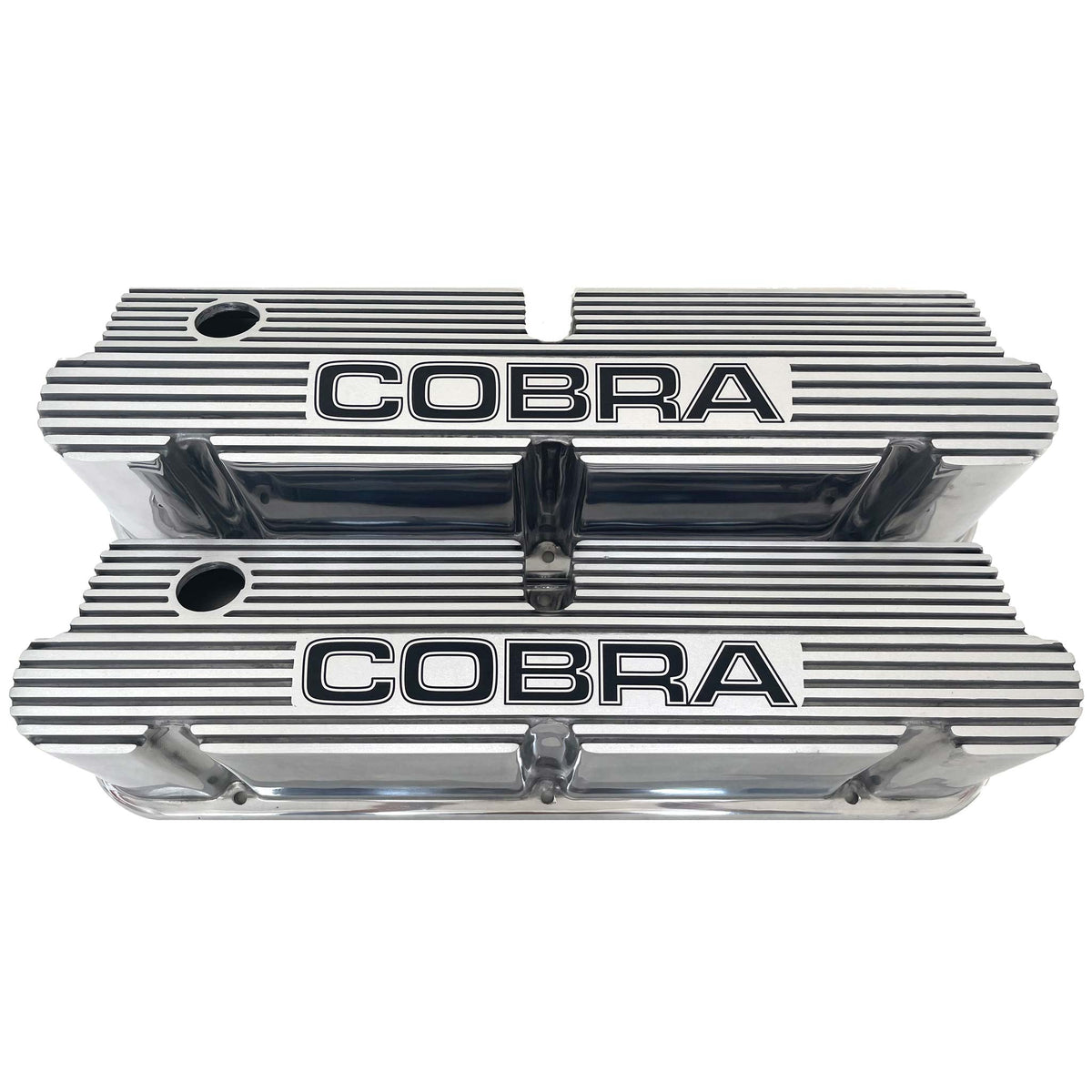 Ford Small Block Pentroof Cobra Tall Valve Covers, Engraved - Polished