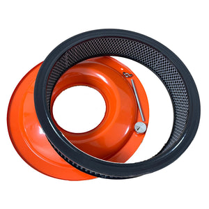 Small Block Chevy 383 Flag Logo - 13" Round Air Cleaner Kit - Orange