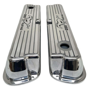 Ford 289 Windsor Mustang Pony Logo Tall Valve Covers - Polished