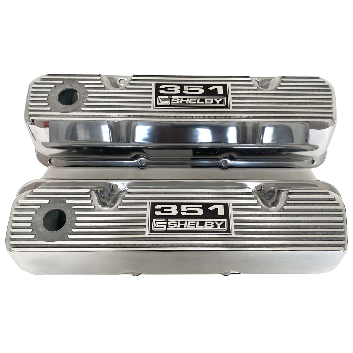 Ford 351 Cleveland CS Shelby Logo Valve Covers - Style 2 - Polished ...