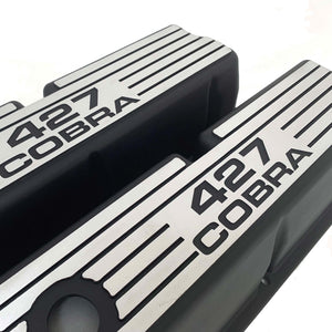 Ford 351W - 427 COBRA - Finned Valve Covers - Style 1 - Black