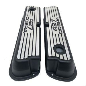 Ford 351W - 427 COBRA - Finned Valve Covers - Style 1 - Black