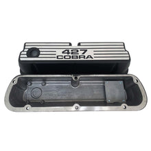 Load image into Gallery viewer, Ford 351W - 427 COBRA - Finned Valve Covers - Style 1 - Black