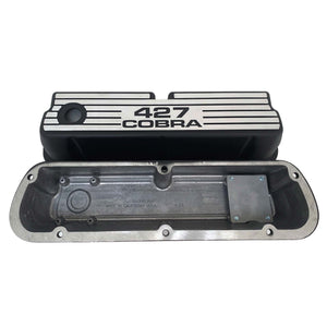 Ford 351W - 427 COBRA - Finned Valve Covers - Style 1 - Black