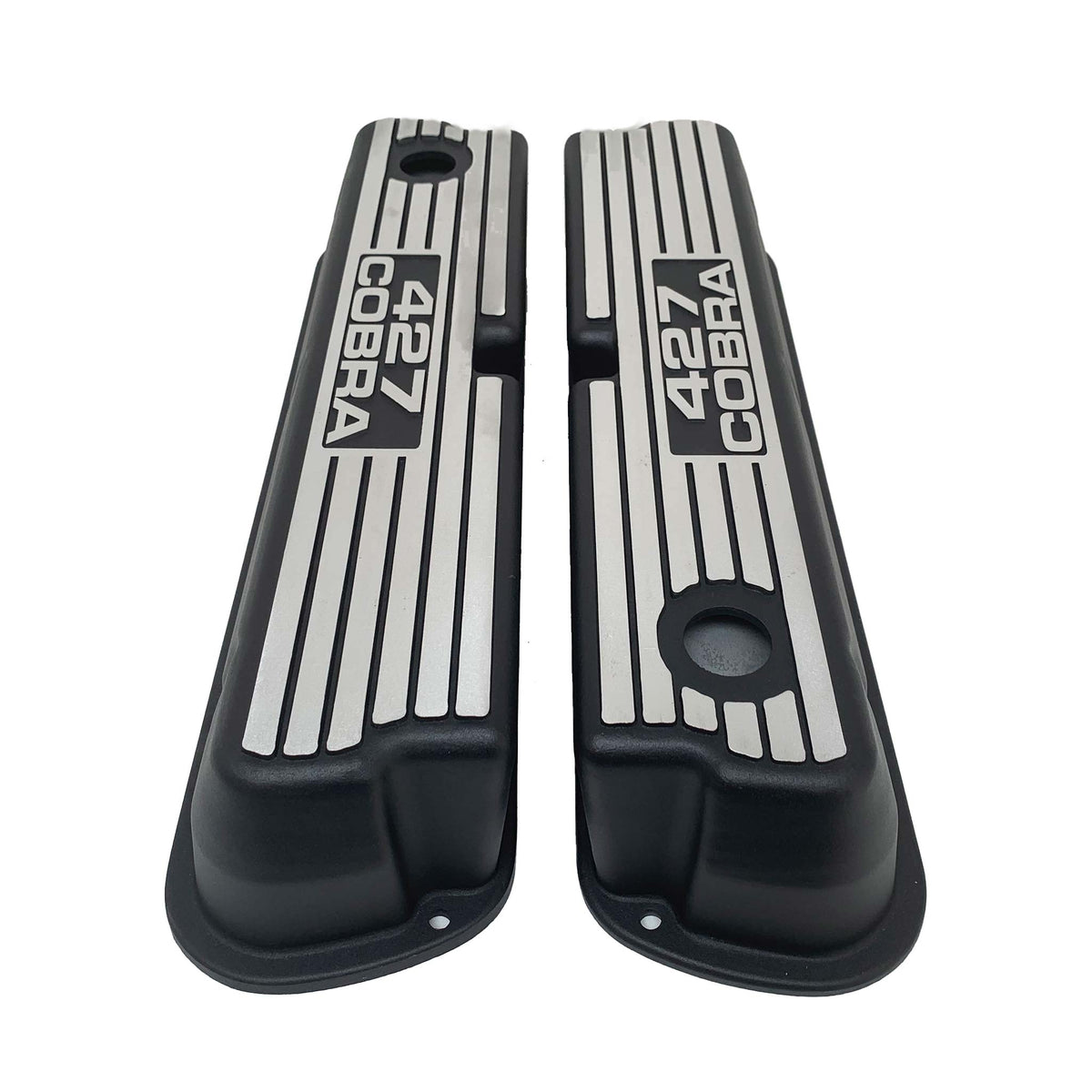 Ford 351W - 427 COBRA - Finned Valve Covers - Style 2 - Black – Ansen USA