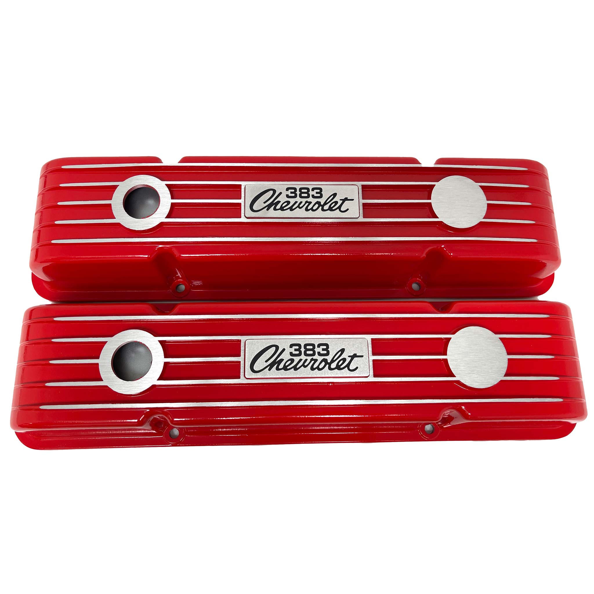 Chevy Small Block 350 Chevrolet Classic Finned Valve Covers - Red ...