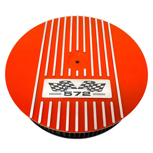 Big Block Chevy 572 Flag Logo - 14" Round Air Cleaner Kit - Orange