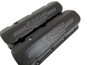 Chevy 496 Big Block Valve Covers Tall - (Outline) Black