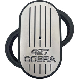 Ford 427 Cobra 15" Oval Air Cleaner Kit - Silver