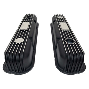 Mopar 318 Finned Valve Covers - Die-Cast Aluminum - Black