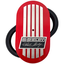 Load image into Gallery viewer, CS Shelby Signature 15&quot; Oval Air Cleaner Kit - Raised Billet Top - Style 2 - Red