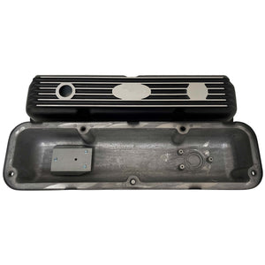 Ford FE 390 Valve Covers Short - POWERED BY 390 - Style 1 - Polished