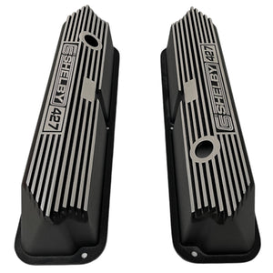 Ford FE 427 CS Shelby Valve Covers Tall - Long Plate - Black