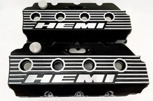 Load image into Gallery viewer, Hemi Logo Valve Covers - Die-Cast Aluminum - Black