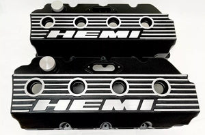 Hemi Logo Valve Covers - Die-Cast Aluminum - Black