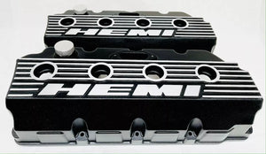 Hemi Logo Valve Covers - Die-Cast Aluminum - Black