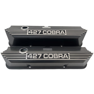 Ford FE 427 COBRA Valve Covers Tall - Long Plate - Black