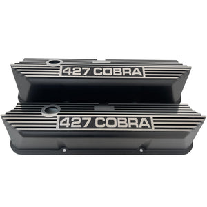 Ford FE 427 COBRA Valve Covers Tall - Long Plate - Black