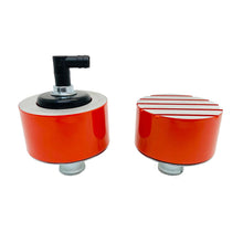 Load image into Gallery viewer, Orange Valve Cover Breather &amp; PCV Valve Set - Wide Fin - Die-Cast Aluminum