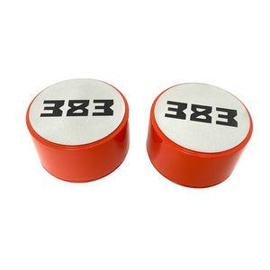 383 Breather Set, Die-Cast Aluminum, Sanded Tops - Orange