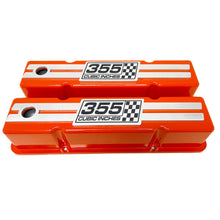 Load image into Gallery viewer, 355 Cubic Inches Small Block Chevy Tall Valve Covers - Orange