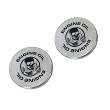 Load image into Gallery viewer, Twist In Oil Cap Set - Engraved F-U Skeleton - Billet Aluminum