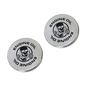 Twist In Oil Cap Set - Engraved F-U Skeleton - Billet Aluminum