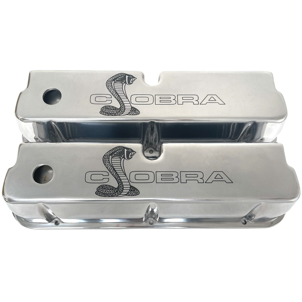 Ford 351 Windsor Cobra Snake Tall Valve Covers - Premium Series - Polished