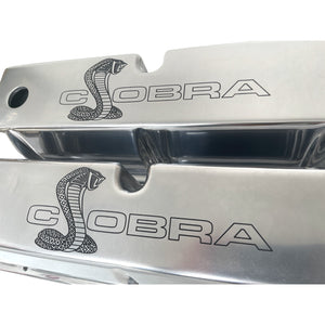 Ford 351 Windsor Cobra Snake Tall Valve Covers - Premium Series - Polished