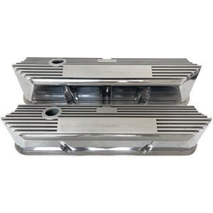 Ford FE Tall Custom Valve Covers - Long Plate - Polished