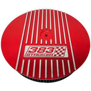 Small Block Chevy 383 Stroker 13" Round Air Cleaner Lid Kit - Red