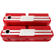 Load image into Gallery viewer, Ford 289, 302, 351 Windsor Tall Valve Covers - Custom Billet Top - Red