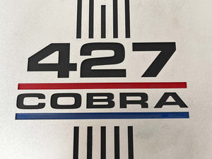 Ford 427 Cobra 15" Oval Air Cleaner Kit - 3 Color Logo - Silver