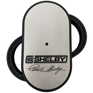 Carroll Shelby Signature 15" Oval Air Cleaner Kit - Style 3 - Silver