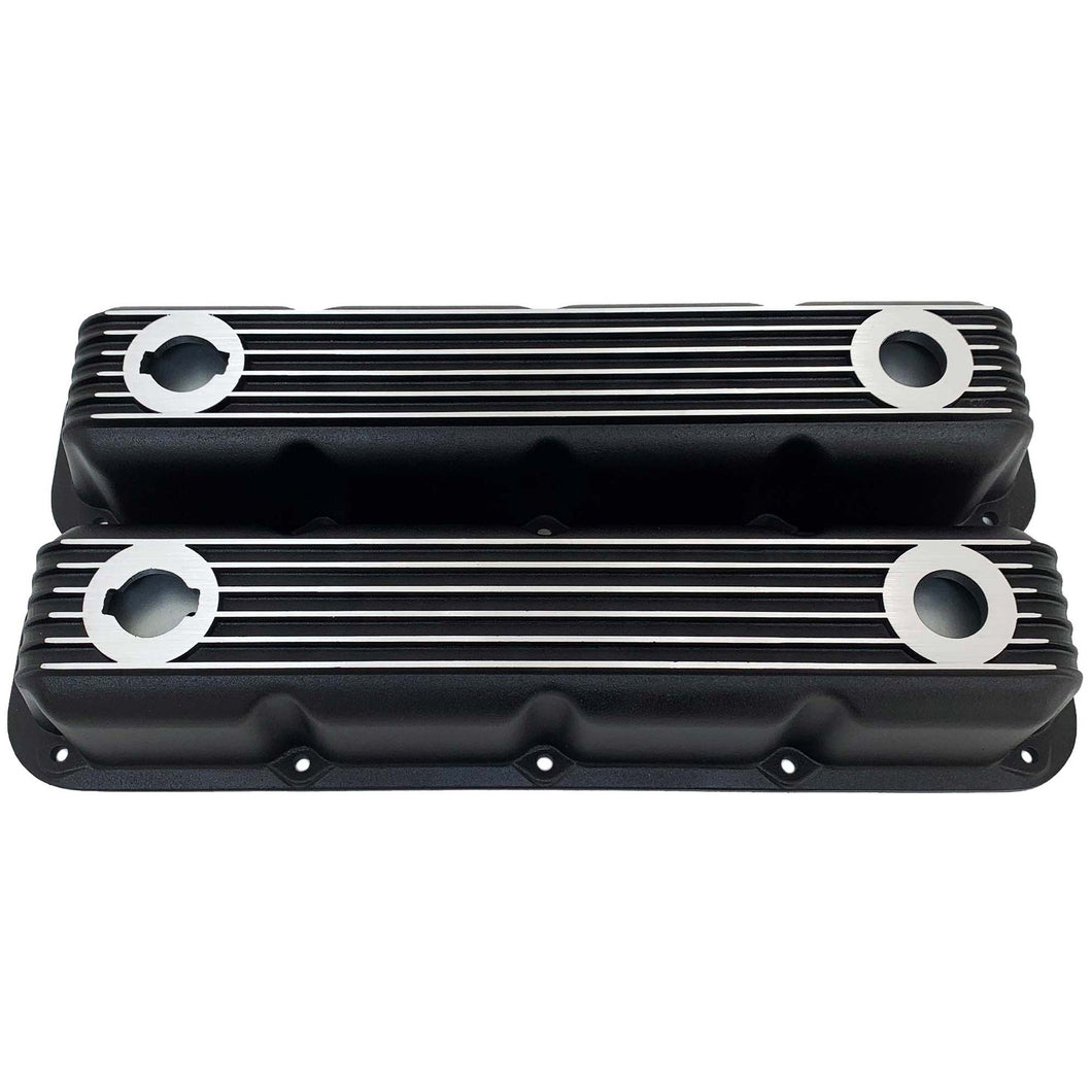 Mopar Magnum Finned Valve Covers - Die-Cast Aluminum - Black