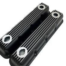 Load image into Gallery viewer, Mopar Magnum Finned Valve Covers - Die-Cast Aluminum - Black