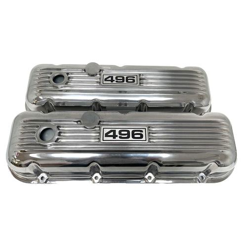 Big Block Chevy 496 Classic Finned Valve Covers - Polished