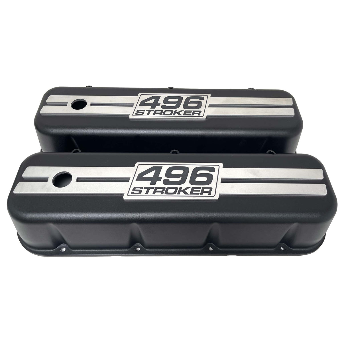 Big Block Chevy 496 Tall Valve Covers - Engraved Raised Billet - Black ...