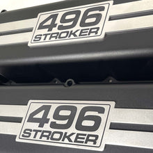 Load image into Gallery viewer, Big Block Chevy 496 Tall Valve Covers - Engraved Raised Billet - Black