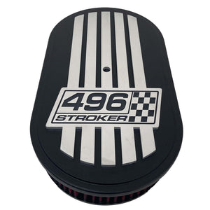 496 Stroker, Raised Billet Top - 15" Oval Air Cleaner Kit - Black