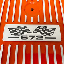 Load image into Gallery viewer, Big Block Chevy 572 Flag Logo - 13&quot; Round Air Cleaner Kit - Orange