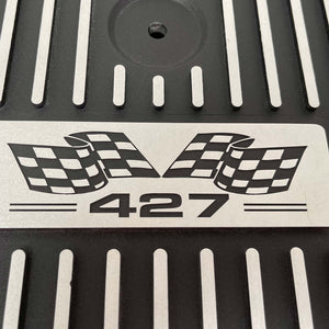 Big Block Chevy 427 Flag Logo - 13" Round Air Cleaner Kit - Black