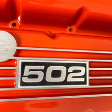 Load image into Gallery viewer, Big Block Chevy 502 Orange Valve Covers, Classic Finned, Style 2