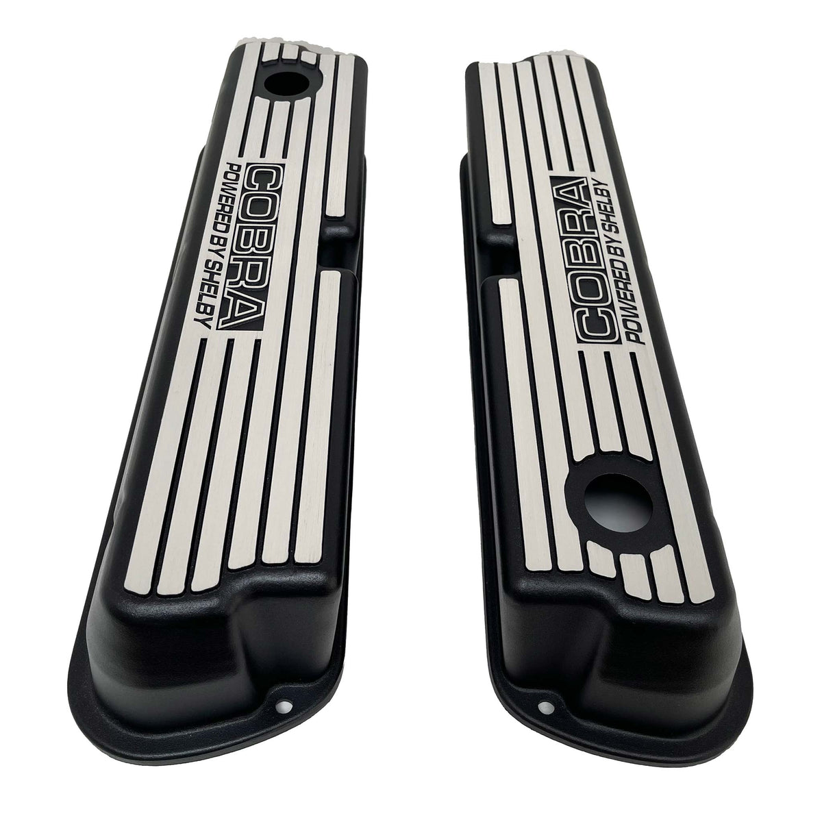 Ford 289, 302, 351 Windsor Shelby Valve Covers - Wide Fin - Black ...