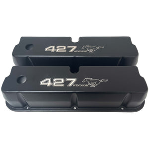 Ford 427 Windsor Mustang Pony Tall Valve Covers - Black