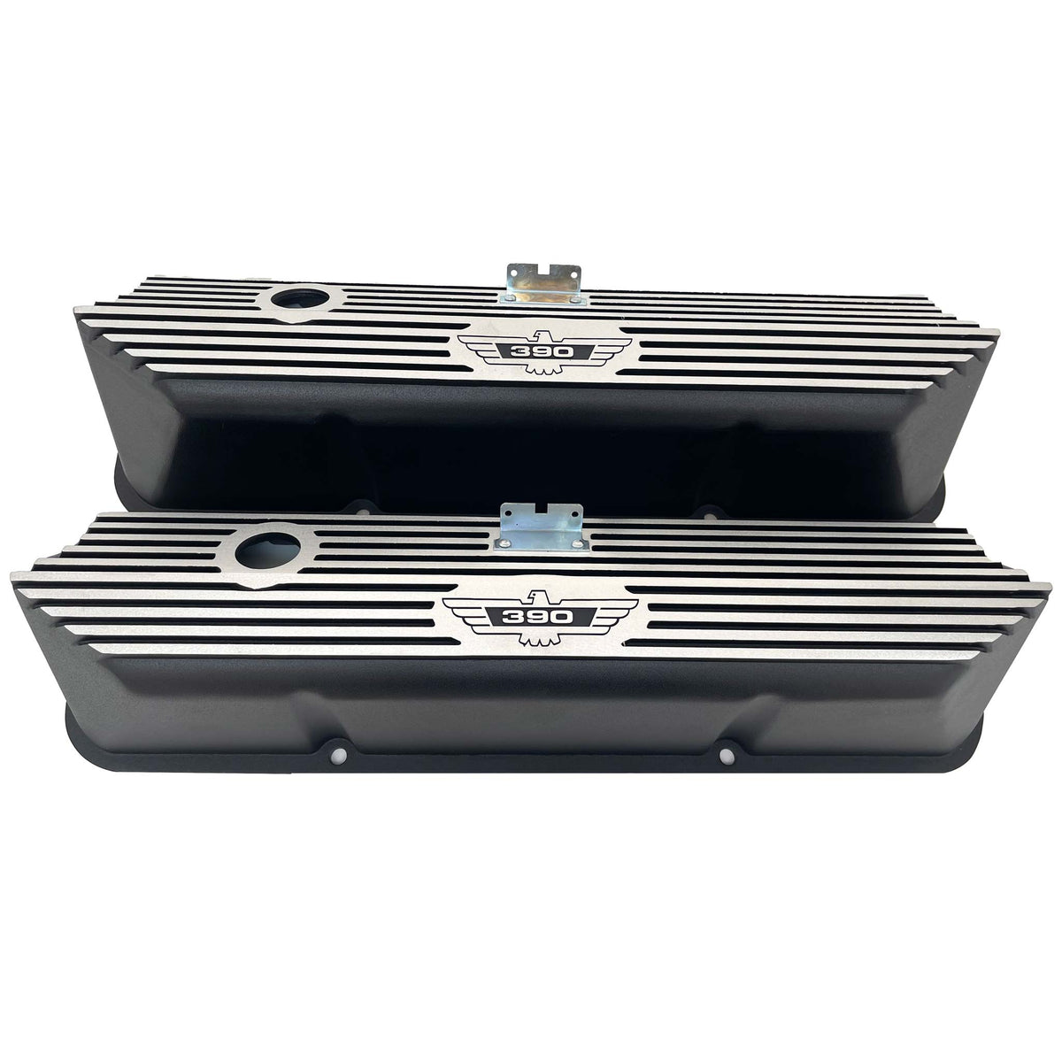 Ford 390 Thunderbird Logo Outline FE Valve Covers - Black – Ansen USA