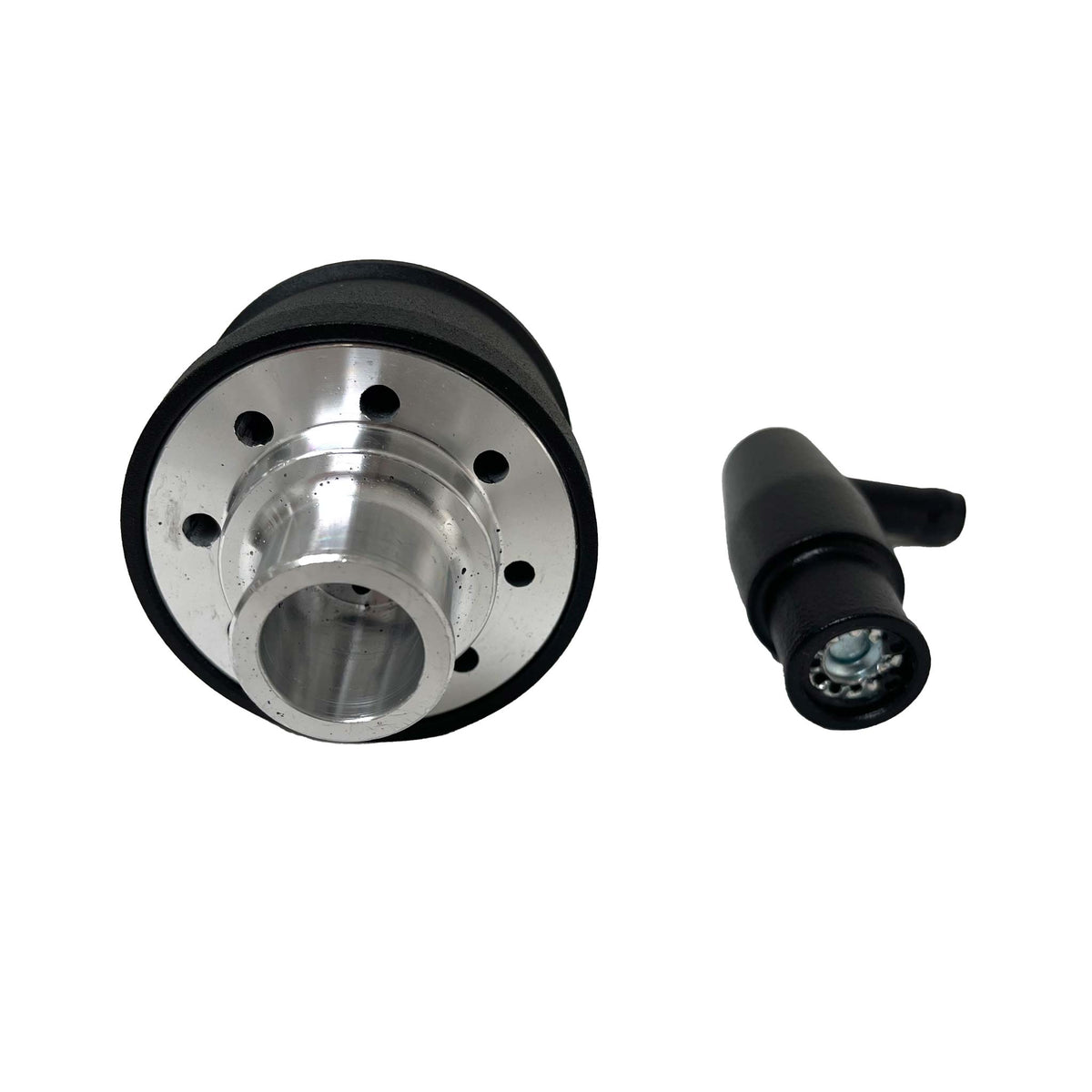 Black Billet Aluminum Breather and Small PCV Breather - Customizable ...