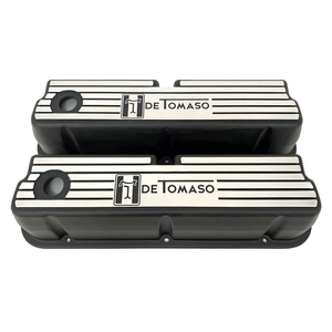 Ford De Tomaso 351 Windsor Valve Covers - Wide Fin - Style 2 - Black