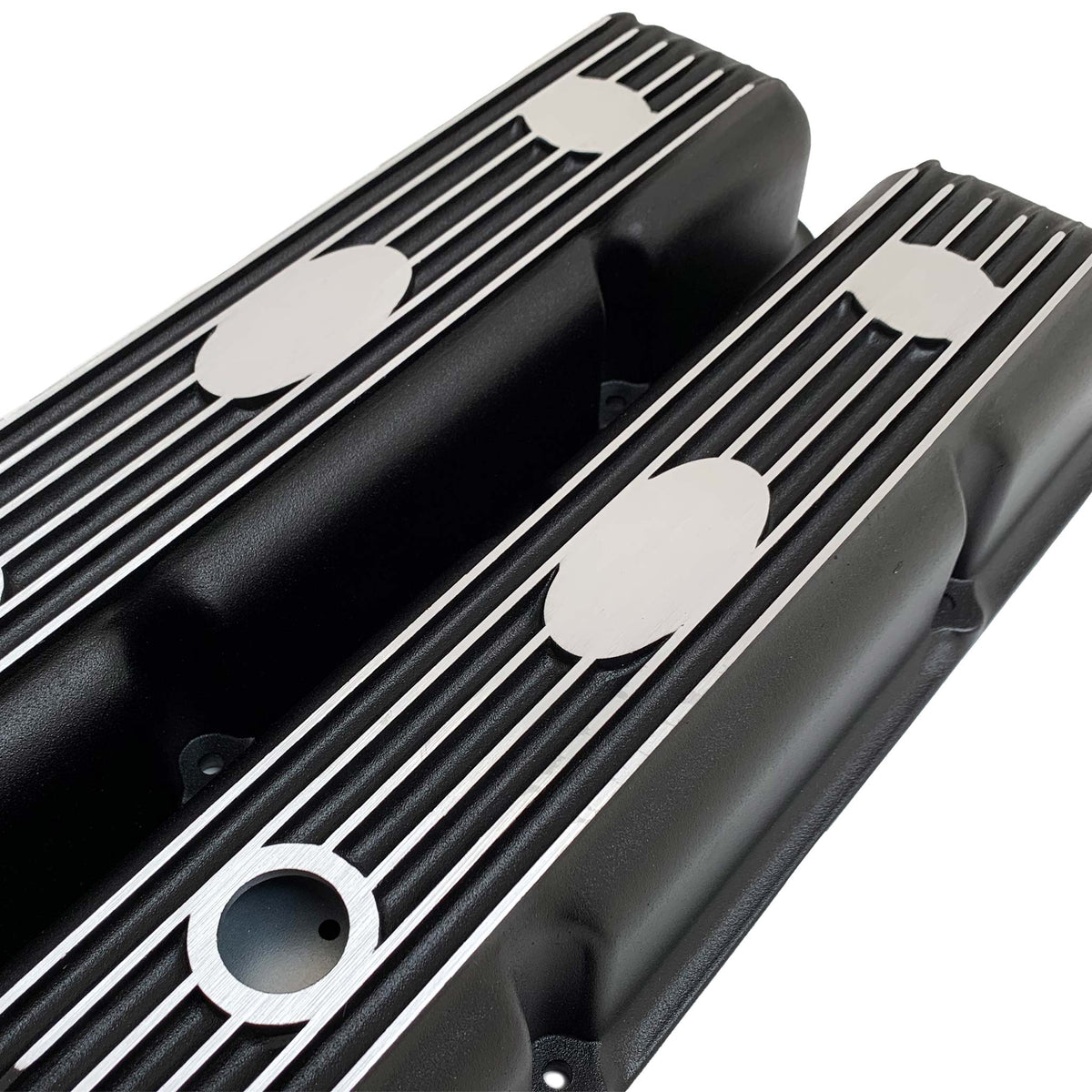 Ford FE Custom Valve Covers Short Finned - Black – Ansen USA