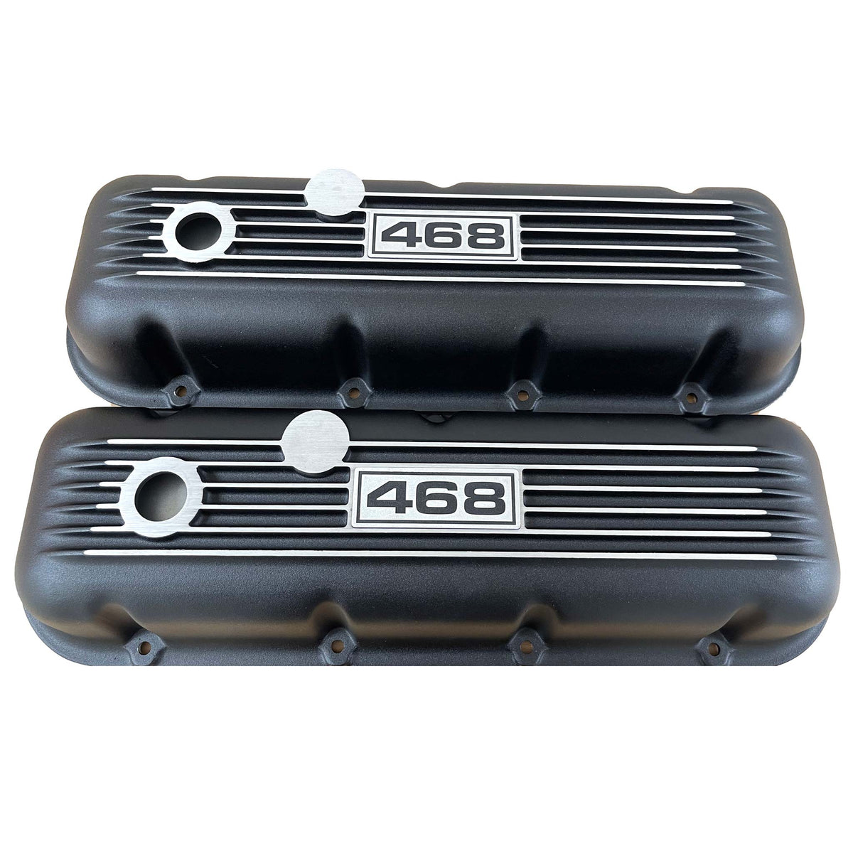 Big Block Chevy 468 Classic Finned Valve Covers - Black – Ansen USA